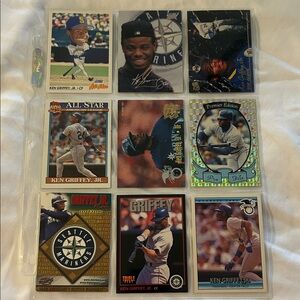 Ken Griffey Jr. Baseball Card Mixed 9 Card Collection